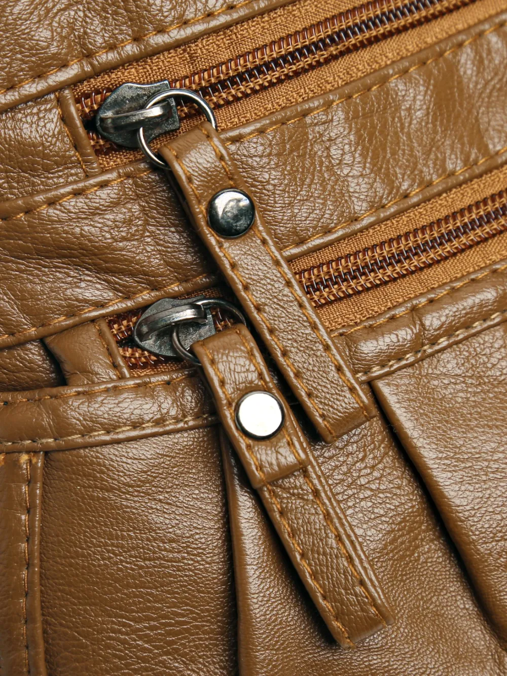 PU Leather Ruched Adjustable Strap Shoulder Bag - Image 9