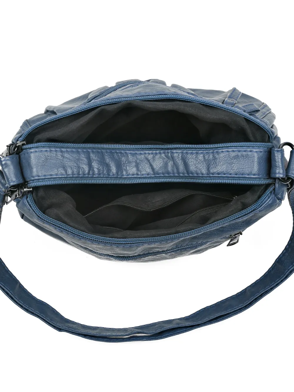 PU Leather Ruched Adjustable Strap Shoulder Bag - Image 20