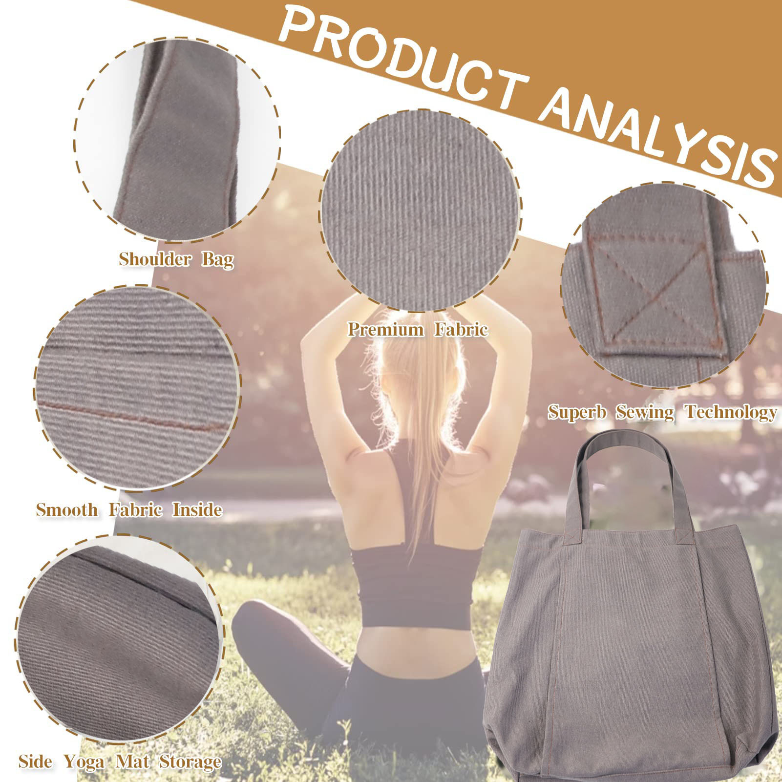 Yoga Pilates Mat Bag Canvas Handbag Outdoor Exercise Equipment Travel Yoga Mat Shoulder Bag - Image 2