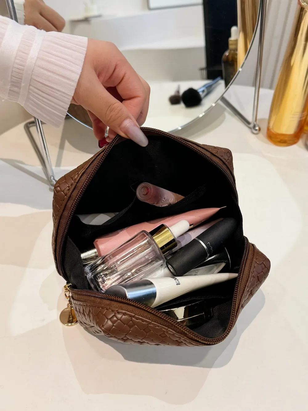 PU Leather Woven Clutch - Image 2