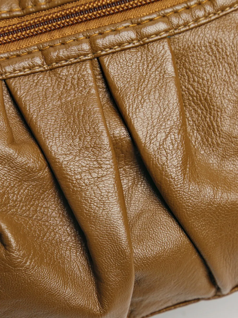 PU Leather Ruched Adjustable Strap Shoulder Bag - Image 8