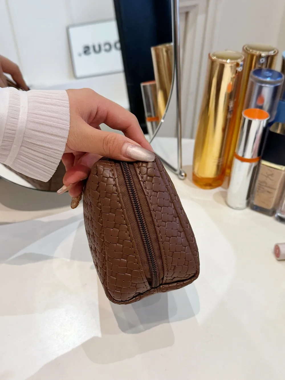 PU Leather Woven Clutch - Image 3