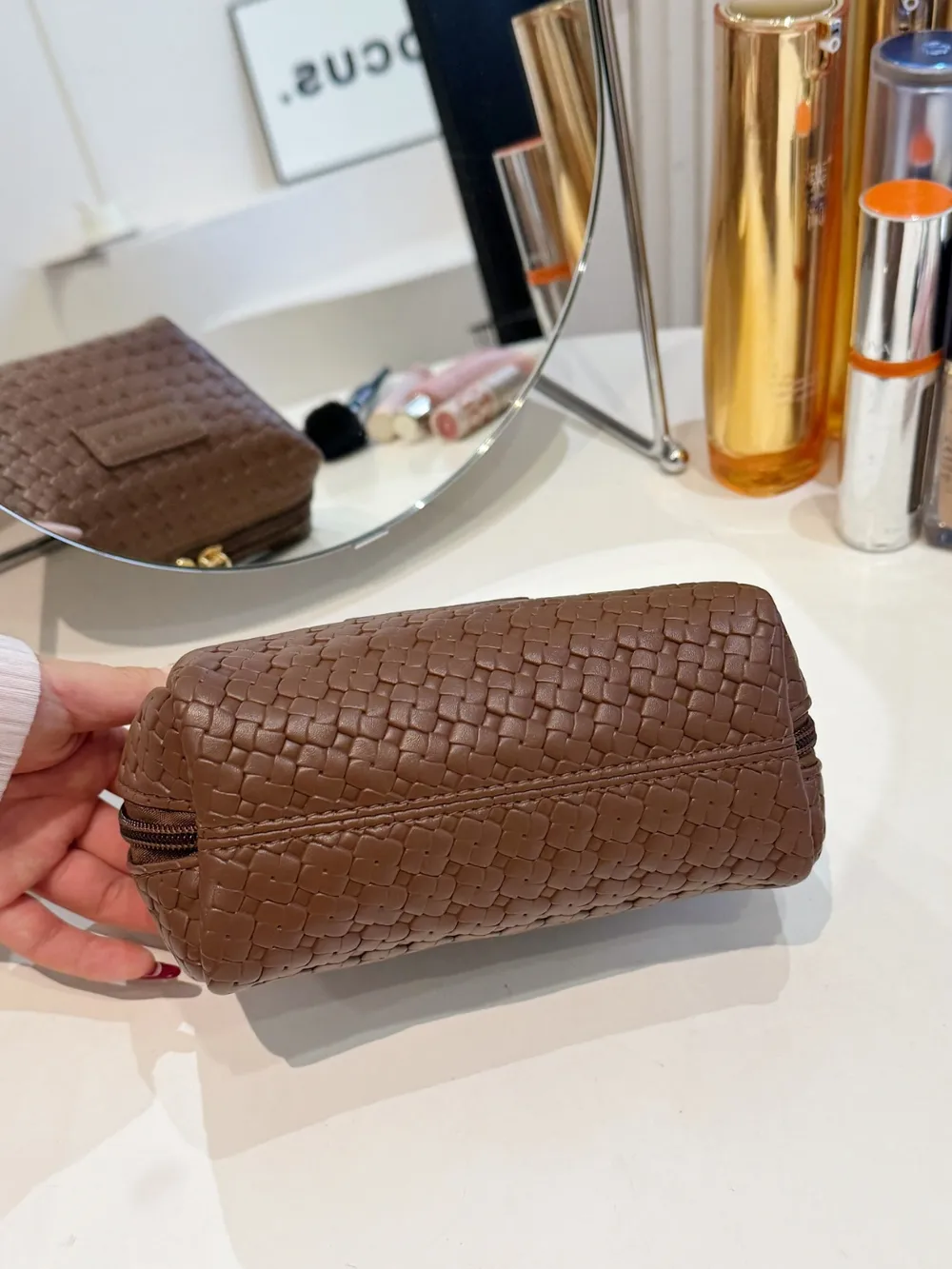 PU Leather Woven Clutch - Image 4