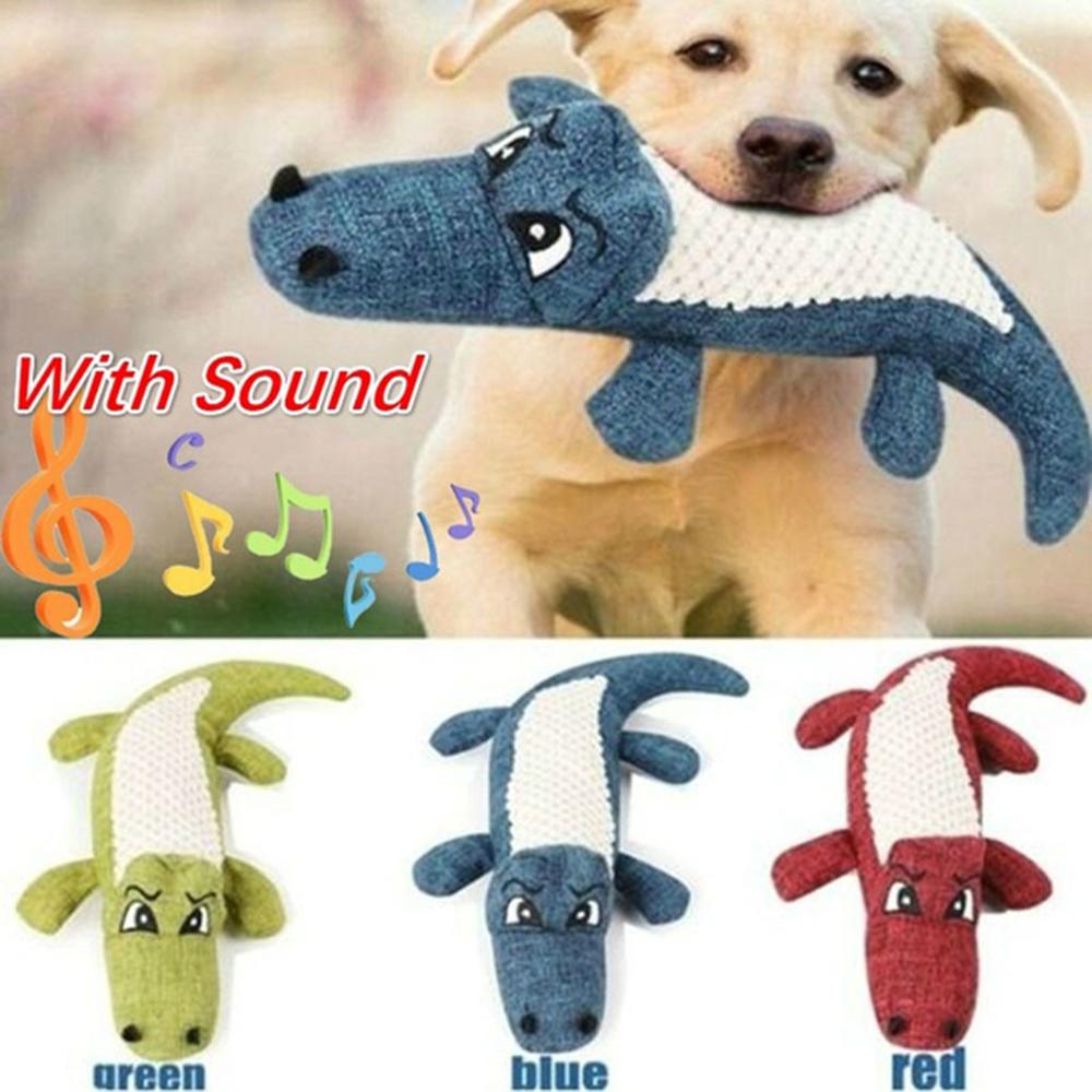 Fast delivery New Pet Dog Toy Linen Plush Animal Toy Dog Chew Squeaky Noise Cleaning Teeth Toy Chew Training Supplies