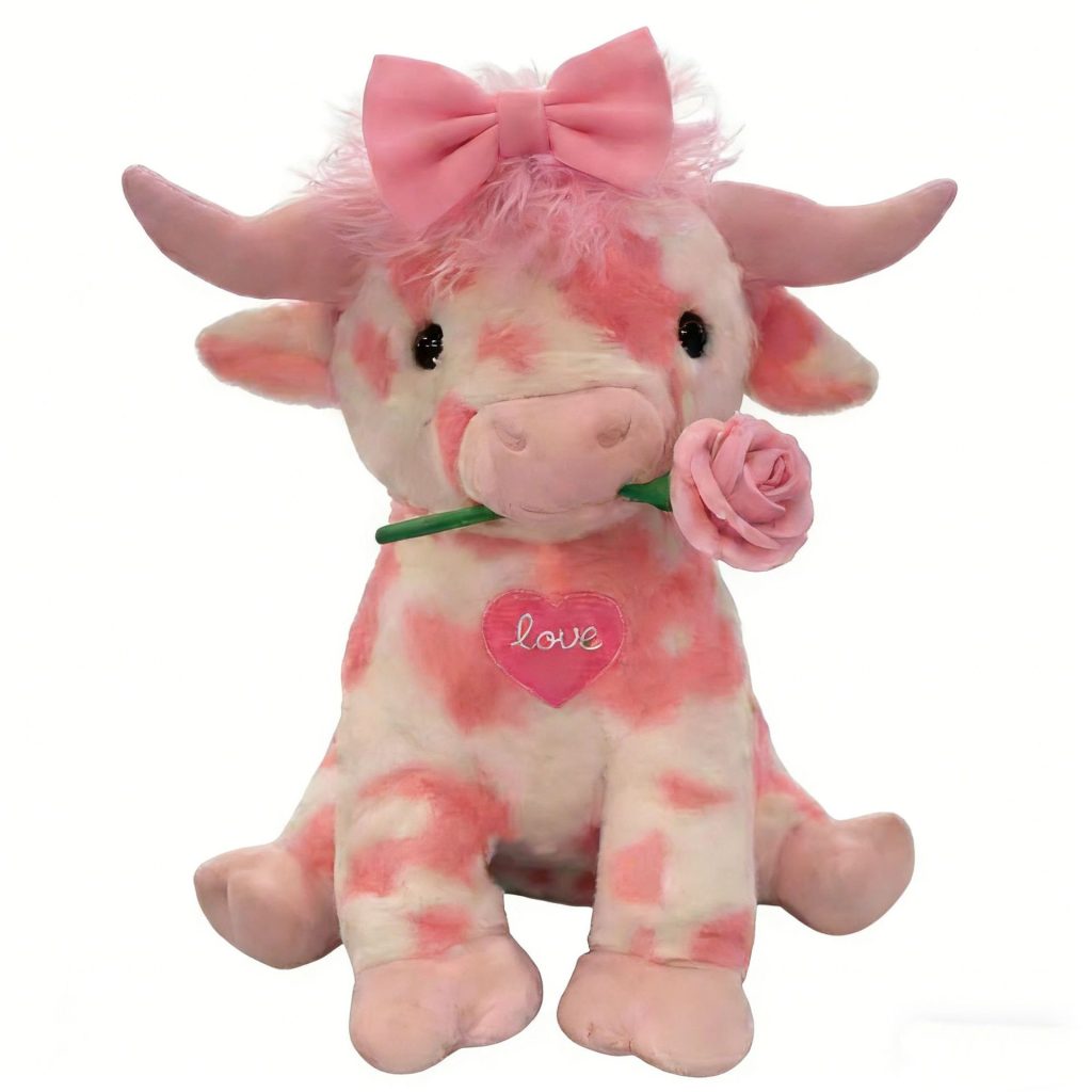 Pink Cow Plush Valentine's Day Plush Toy