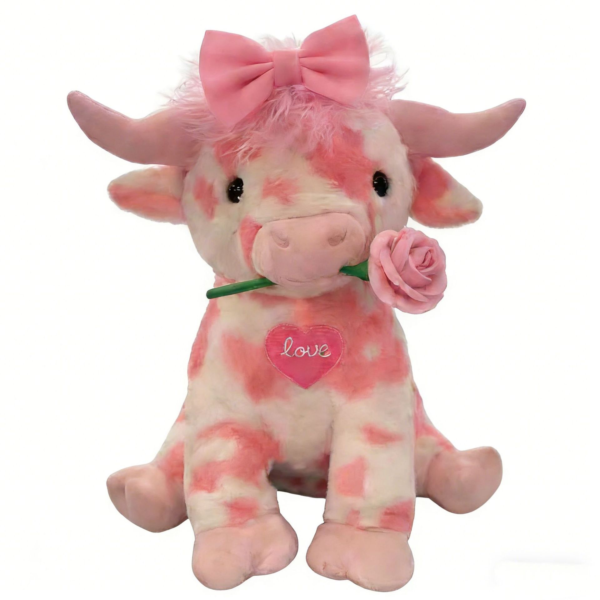 Pink Cow Plush Valentine's Day Plush Toy